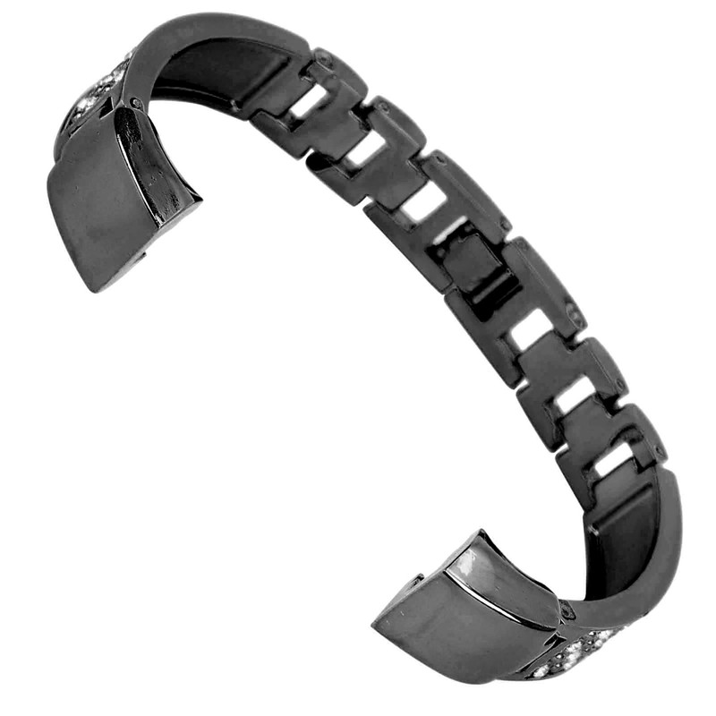 Stainless Steel Bracelet Women Inlay Rhinestones Wristband Wrist Decoration for