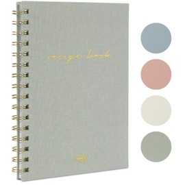 ZICOTO Aesthetic Blank Recipe Book with Linen Cover - The Perfect Recipe Notebook to Write in Your Own Recipes - Beautiful Blank Cookbook to Organize Your Recipes