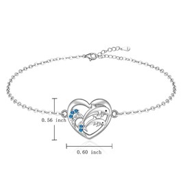 Talonior Dolphin Anklet for Women Dolphin Ankle Bracelet Sterling Silver Adjustable Heart Ocean Wave Beach Summer Jewelry Charm Birthday Christmas Gifts