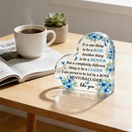 Boss Lady Gifts for Women Men Acrylic Appreciate Plaque Employee Appreciation Gifts Farewell Retirement Goodbye Boss'day Gift for Coworkers Lady Staff Manager Leader Office Decor