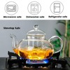 TMOST Glass Teapot 600ml/20.3oz with Removable Infuser Stovetop Safe Glass