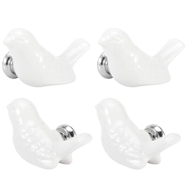 Yosoo Ceramic Knobs Ceramic Handle 4 Set Bird Shape Ceramic