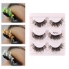 perfk 3 Pairs Luminous False Eyelashes with Sequins, Glitter Eyelashes,