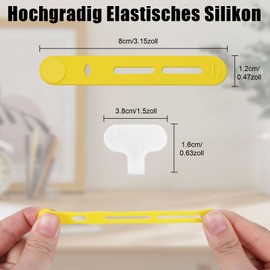 20 Stück Kabelbinder Wiederverschließbar, Wiederverwendbare Kabelbinder mit 20 Kabelbeschriftung, mit Schlossschnalle, für Cable Management (20 farbige Krawatten + 20 farbige Etiketten)