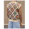 Verdusa Men's Hip Hop Patchwork Sweater Vest Boho Summer Sleeveless