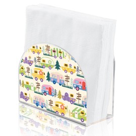 SUPERDANT Campervan Serviettenspender Für Tische Acryl Serviettenständer Cartoon Wohnwagen Papier Cocktailständer Für Küche Servietten Halter Zuhause Esszimmer Restaurant Bar Party