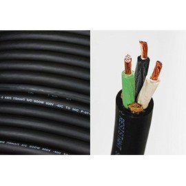 63050 6/3 SOOW- 50 ft Non-UL 600V 90C Heavy Duty Portable Power Cable/Wire/Cord for Indoor, Outdoor use, Black 6 Gauge 3 Conductor