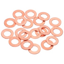 sourcing map 20Pcs M10 Flat Copper Washers, 10x18x1.5mm Copper Upgraded Flat Gasket Metric Sealing Crush Ring Washers for Hydraulic Fittings Screw Bolt Nut Electronic Repair