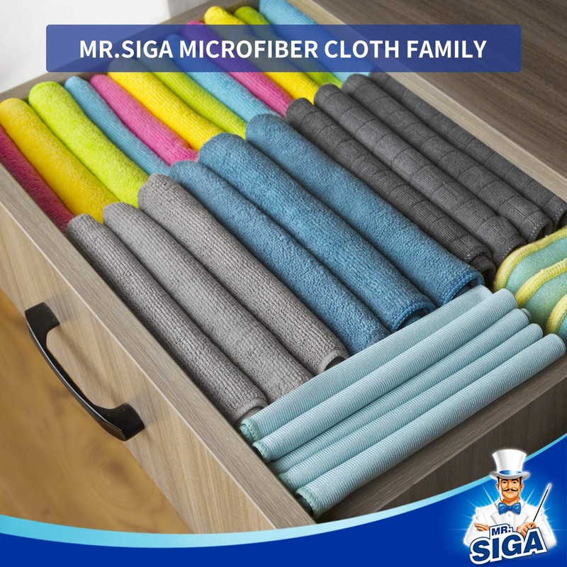 MR.SIGA Microfiber Cleaning Cloth, All-Purpose Microfiber Towels, Streak Free Cleaning