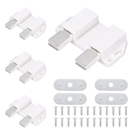 sourcing map 4Pack Magnetic Touch Latches, Push to Open Magnet Pressure Touch Release Latches for Cupboards Closet Door, White