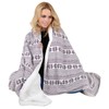 Micro-Pro White/Purple Fairisle Fleece Blanket Soft Sherpa Home Sofa Bed