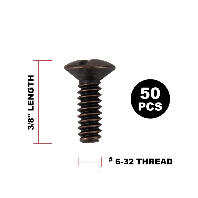 Henne Bery 3/8" Long 6-32 Thread, Oval Head Milled Slot