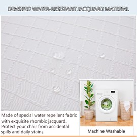 BOGUANG Waterproof XL/Oversized Dining Chair Cover, Parsons Chair Covers (White, Set of 4(XL))