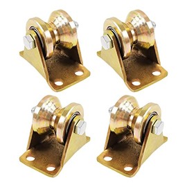 Set of 4 V-Groove Rope Wheels for Washing Line, Pulley System, Ruote a Gola a V, U-Groove Roller Wheel Pulley Steel Cable Pulley Heavy Duty Rotatable 30 mm Galvanised for Pulley Industry