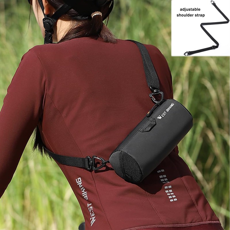 Ayicheyl Bicycle Handlebar Bag, Handlebar Bag with Shoulder Strap, Handlebar
