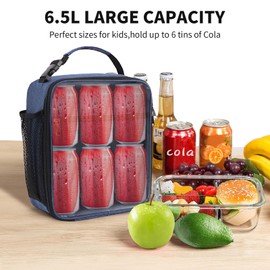 Minicoco Lunch Bag Insulated Lunch Bag Cooler Bag Portable Carrying Lunch Box Bag for Boys Girls Women Men to School Office Outdoor (Blue)