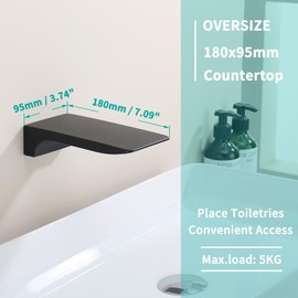 SevenGelok Waterfall Tub Spout Black Tub Spout for Bathtub Faucet 【SUS304 Stainless Steel & Solid Brass】 Bathroom Tub Faucet Replacement High Flow Shower Spout Matte Black Tub Spout Wall Mount, TS4-BK