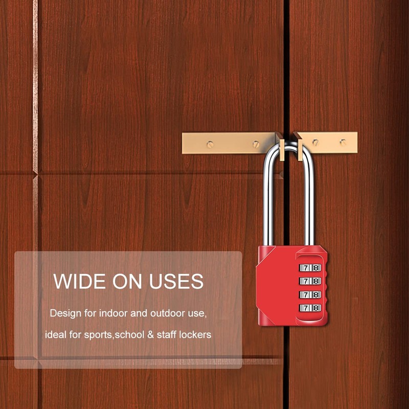 Combination Padlock, [2.6inch Long Shackle] Diyife 4 Digit Combination Lock,