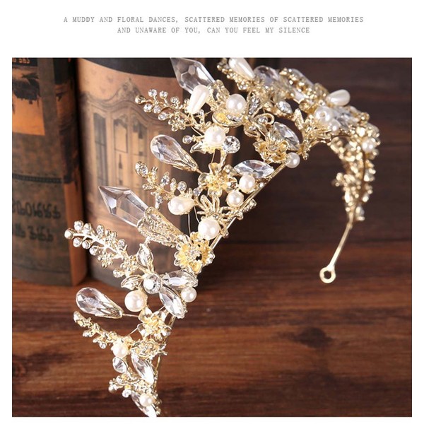 Leiothrix Wedding Queen Crowns and Tiaras Gold Baroque Bride Crowns Rhinestone Bridal Hair Accessories for Women