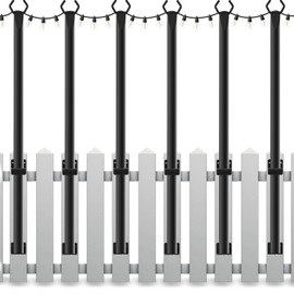 Mutovlin 6 Pack String Light Poles,5 Ft Light Poles for Outside String Lights,Outdoor Lights Pole with Fork,Metal Poles Stand for Patio Deck Backyard