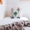 POMOTER Blue Flower White Check Throw Pillow Cover,Traditional Checkered Decorative