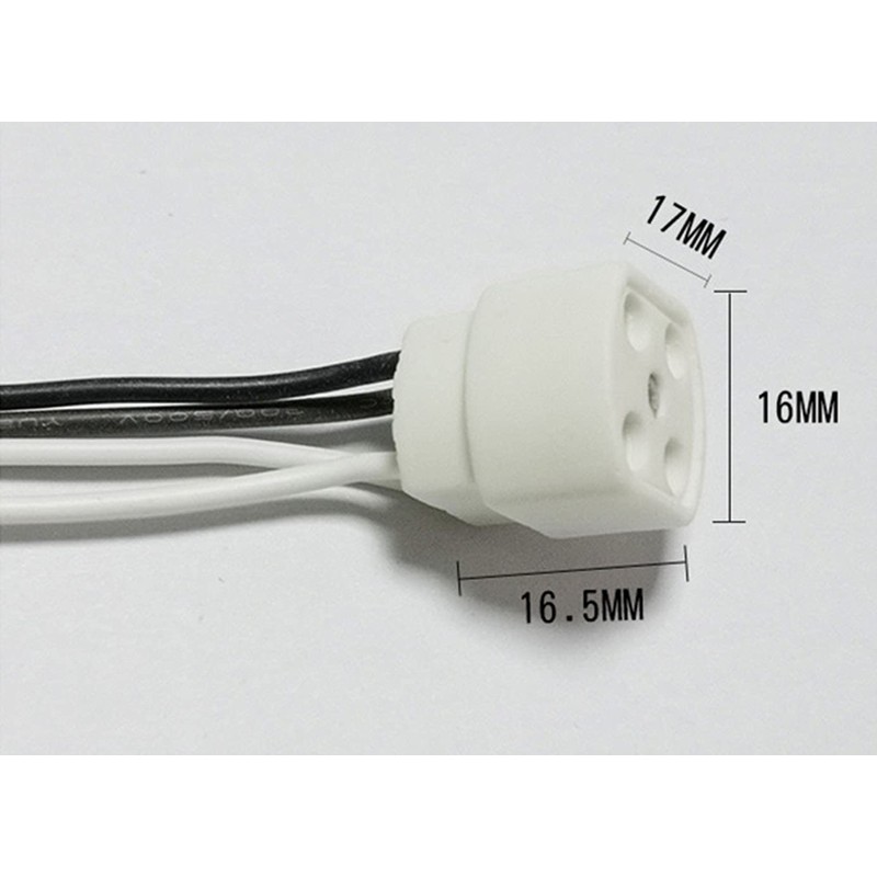 TWDRTDD G10Q 4-Pin Tube Light Socket,Ceramics 4-Pin G10Q Base Socket