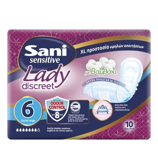 Sani Sensitive Lady No6 Extra Large Pants with Cotton, 10pcs
