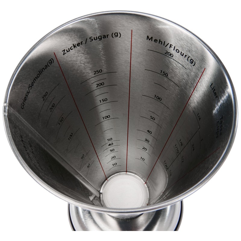 Original Kaiser Patisserie Messbecher Metall 250 ml, trichterförmig, 7 integrierte