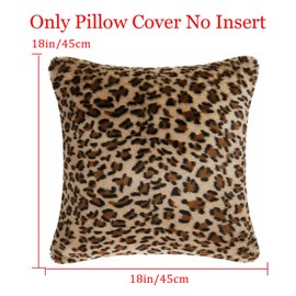 Hodeacc 6 Pack Leopard Printed Series Pillow Covers,Soft Plush Animal Theme Faux Fur Decorative Throw Pillowcase Home Decor Cushion Cover,18x18 inch (CASE ONLY)