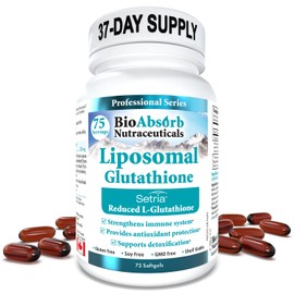 Liposomal Glutathione 500mg - 37-Day Supply of Setria Reduced L- Glutathione Supplements (75 Softgels)
