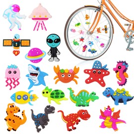 lioewhu Bicycle Spokes Clip, Pack of 18 Colourful Bicycle Spokes Decorations, Bicycle Spoke Clips, Bicycle Decoration Clips, Bicycle Spokes Bicycle Accessories, for Bicycle Spoke Decoration