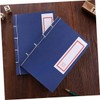 GRIRIW 2pcs Creative Ancient Hand-made Thread Diary Notepad Blue Cover