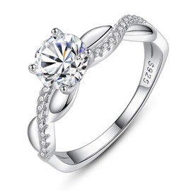 VIKI LYNN 925 Sterling Silver 1 Carat Cubic Zirconia Engagement Ring, 925, Cubic Zirconia