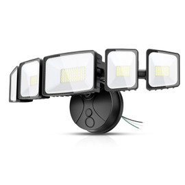 Onforu 15000lm LED Flood Lights Outdoor, 5 Adjustable Heads, Switch Control | 150W Floodlight, 6500K Daylight, IP65 Waterproof, Sturdy, Hardwired & Easy Install, for Yard Garage Patio Corner