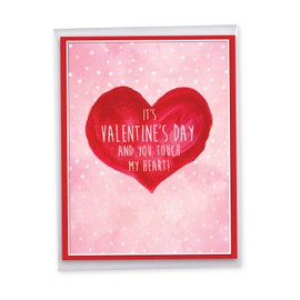 NobleWorks Jumbo Humorous Valentine's Day Greeting Card 8.5 x 11 Inch with Envelope (1 Pack) Big, Jumbo Touch My Heart J6790VDG