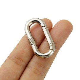10 Pcs Spring Buckles Carabiner Clips Oval Rings Connector for Keychain Bag Purse DIY Crafts (Silver)