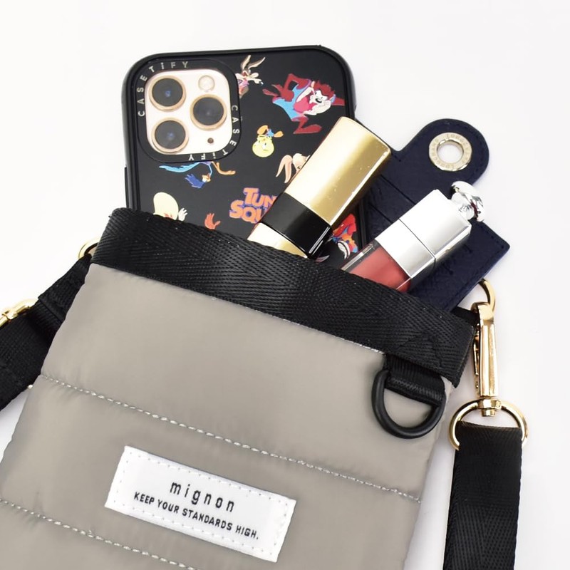 Mignon act0009 Smartphone Shoulder Bag, Quilting, Mini Bag, Pouch, Small