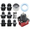 Vkinman Fuel Pressure Regulator 6AN, Black-Red Fuel Adjustable Universal Pressure
