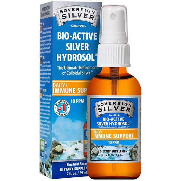 Sovereign Silver Bio-Active Silver Hydrosol for Immune Support - 10 ppm, 2oz (59mL) - Fine Mist Spray