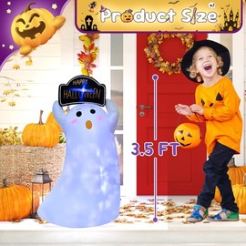 Decoración inflable de fantasma para Halloween de 1.1 m, decoración inflable para interiores y exteriores, decoración de fiesta de Halloween, aparició