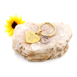 Uloveido Black Gold Color Round Teardrop Heart Mustard Seed Keychains for Women Girls, Engraved Encouragement Keyrings, God has a plan: Trust it. Live it. Enjoy it (Heart-Gold)