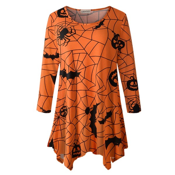LARACE 3/4 Sleeve Plus Size Tops Halloween Shirts For Womens