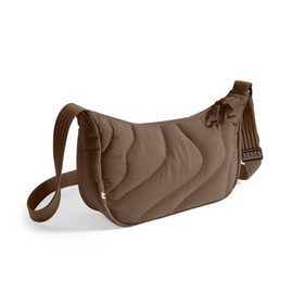 tomtoc 3.5L Puffer Sling Crossbody Bag for Women Trendy, Nylon Quilted Crescent Shoulder Bag Purses for Cellphone and Daily Essentials, Puffy Travel Hobo Handbag with Adjustable Strap & Inner Pockets