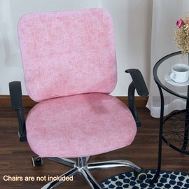 Anwangda Office Separated Chair Cover, Computer Office Chair Cover Protective, Modern Computer Office Swivel Chair Cover Separate Stretchable Removable(Pink)