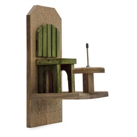 Uncle Dunkels’ Chair Squirrel Feeder, Handmade Wood Table and Chair Set Corncob Squirrel Feeder