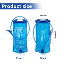 CLKE PE 2L Hydration Bladder, Double-Sealed Hydration Bladder, BPA Free Hiking Hydration Pack, Leak Proof Hydration Bladder with Insulated Tube for Cycling Hiking Camping Biking (Blue)
