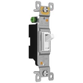 ENERLITES Toggle Light Switch, Single Pole, 15A 120-277V, Grounding Screw, Residential Grade, UL Listed, 88115-W-20PCS, White, 20 Pack