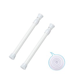 2 Pack Small Tension Rods 7 in to 11 Curtain Rods Window Rods in Extendable Width Spring Cupboard Bars for Kitchen Utensils, Closet, and Cabinet, Fit in The Spaces to Stay Up