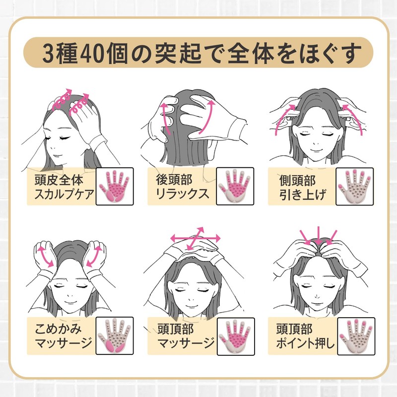 Scalp Care Gloves, Left and Right Set, Scalp Cleansing, Scalp