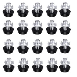 20 Pcs Adjustable Furniture Feet M6 x 18mm Height Adjustable Feet Table Legs Leveler T Nuts for Levelling Threads for Chairs, Tables, Legs